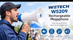 Mégaphone rechargeable 5W avec sirène - WETECH W5209
